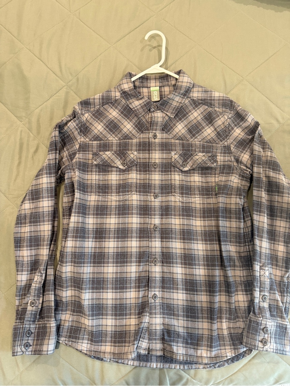 Stio Men's Gray Plaid Button-Down Shirt